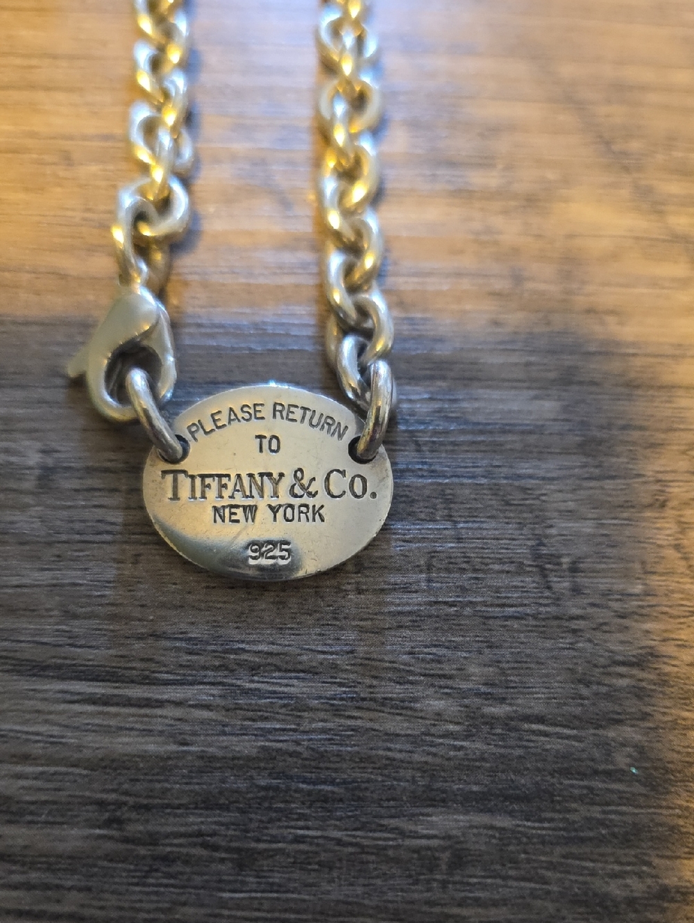 Tiffany & Co. Silver Link Choker with Oval Tag - Picture 2 of 4